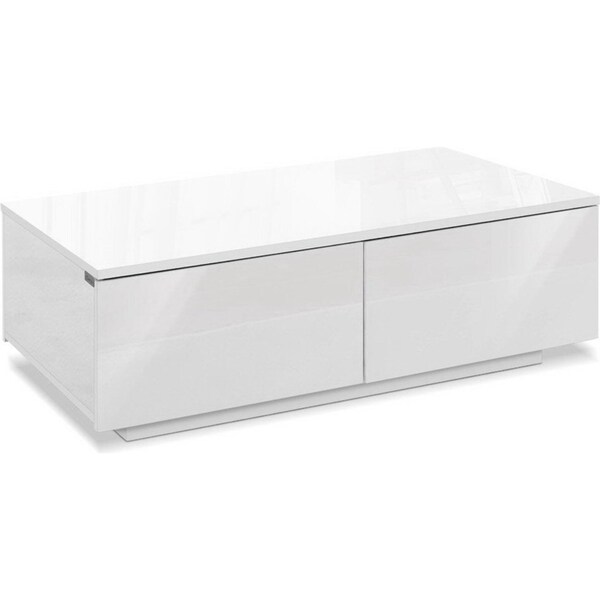 Modern Coffee Table 4 Storage Drawers High Gloss Living Room Furniture White