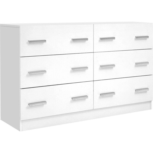 6 Chest of Drawers Cabinet Dresser Tallboy Lowboy Storage Bedroom White
