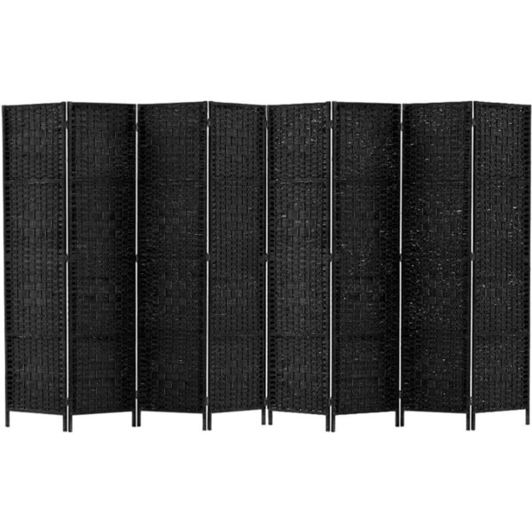 8 Panel Room Divider Screen Privacy Timber Foldable Dividers Stand Black