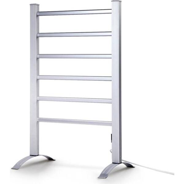Electric Heated Towel Rail Rails Warmer Rack Aluminium 6 Bars