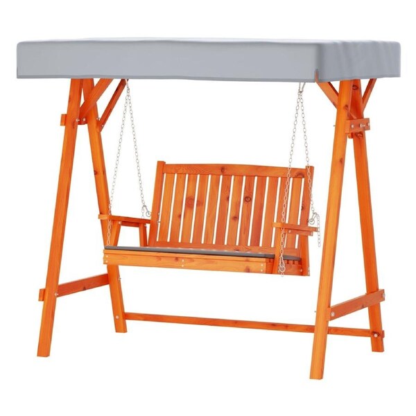 Wooden Swing Chair Garden Bench Outdoor Canopy 2 Seater - Teak
