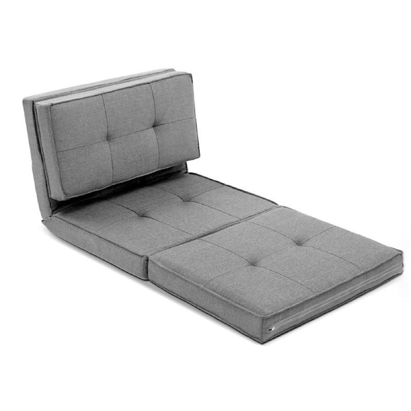 Lounge Sofa Bed Floor Couch Chaise Chair Recliner Futon Folding Grey
