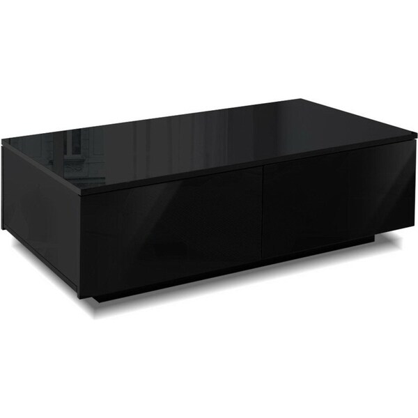 Modern Coffee Table 4 Storage Drawers High Gloss Living Room Furniture Black