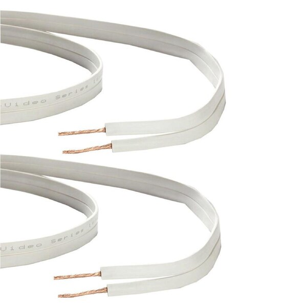 2x TAGA Harmony 16AWG Flat Speaker Cable Cord - 2x3m Trimmed Lengths Grey