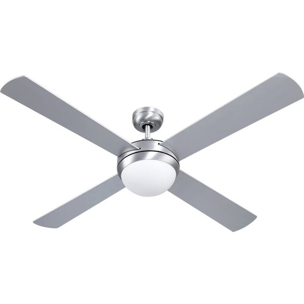 52'' Ceiling Fan w/Light w/Remote Timer - Silver
