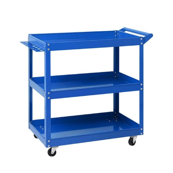 Tool Cart Trolley Mechanic Steel Storage Organizer 3 Tier - Blue