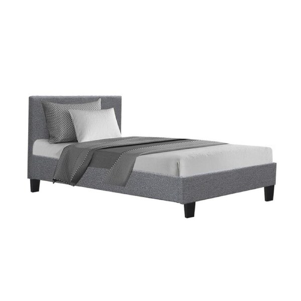 Bed Frame Fabric - Grey Single