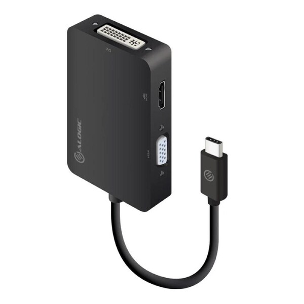 Alogic Premium 3-in-1 USB Type-C to HDMI DVI VGA Adapter