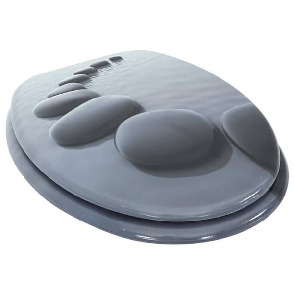 Bathroom WC Toilet Bowl Seat Decorated Lid Cover Print Images Photos Stones