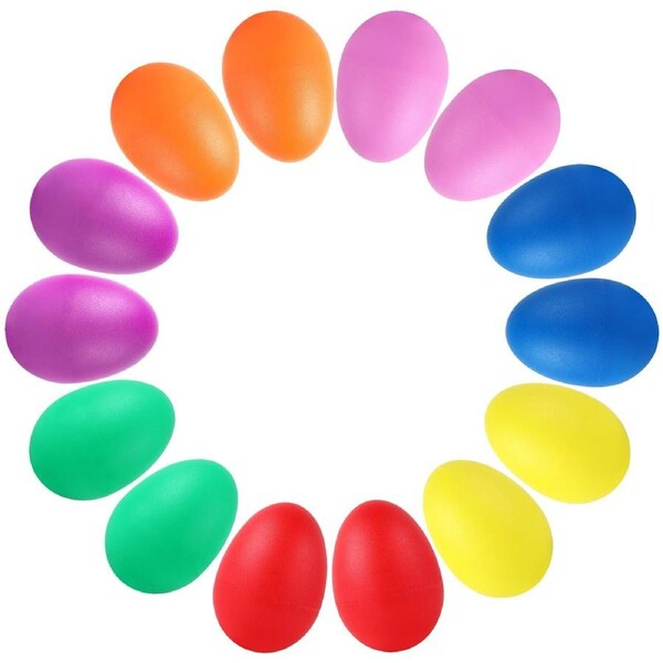 14 PCS Plastic Egg Shakers Percussion Maracas for Music & Easter Fun
