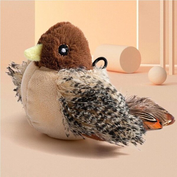 Chirping Bird Interactive Cat Toy Fun Electronic Toy for Indoor Cats
