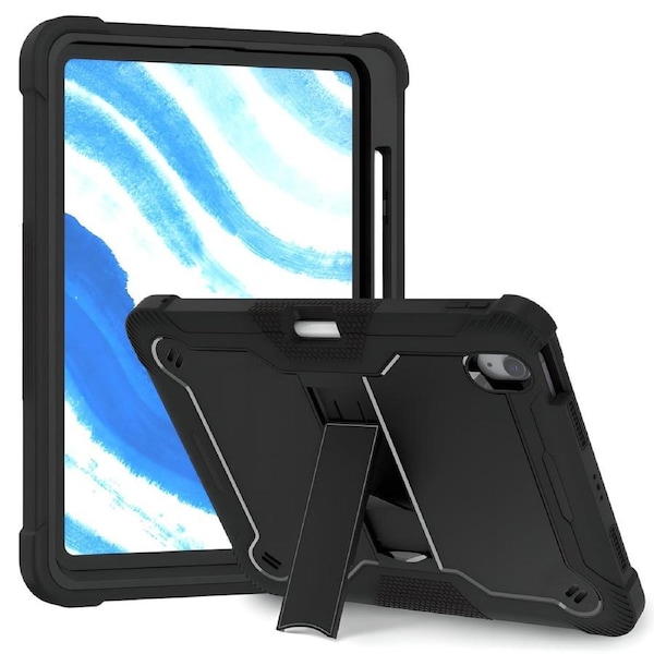 For iPad Air 11-inch (M2) Case, Armour Cover Stand, Black