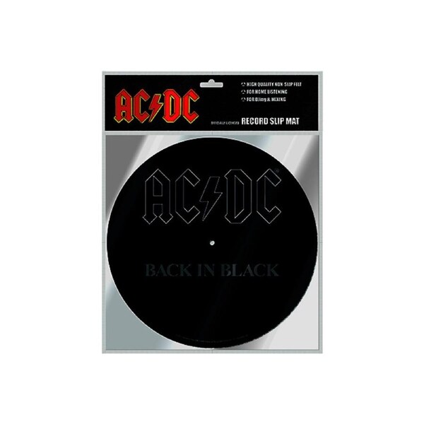 AC/DC Back In Black Turntable/Record Slip Mat Protective Cover Pad Round 29cm