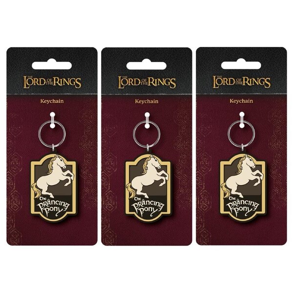 3x Lord Of The Rings PVC Keyring Bag/Car Key Accessory The Prancing Pony