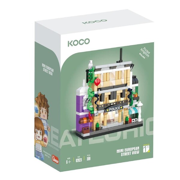 309pc Koco Police Station Kids/Children Building Bricks/Blocks Assemble Toy 6y+