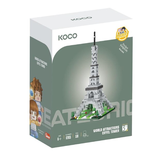 538pc Koco Eiffel Tower Kids/Children Building Bricks/Blocks Assemle Toy 6y+