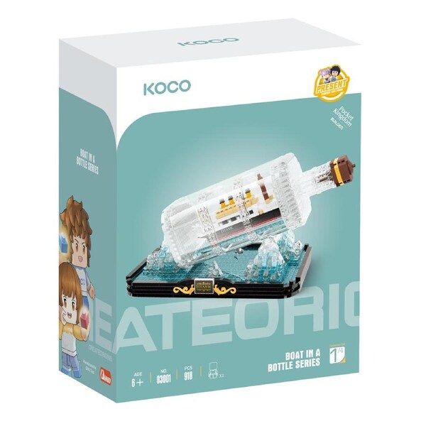 918pc Koco Drift Bottle Titanic Kids Building Bricks/Blocks Assemble Play Toy 6+