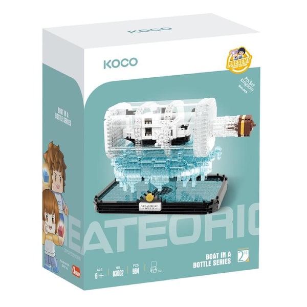 964pc Koco Drift Bottleblack & White Ship Kids Building Bricks/Blocks Toy 6y+