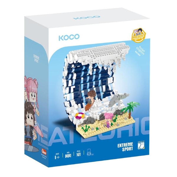 1471pc Koco Surfing Building Blocks Micro Bricks Kids DIY Assemble Toy Set 6y+