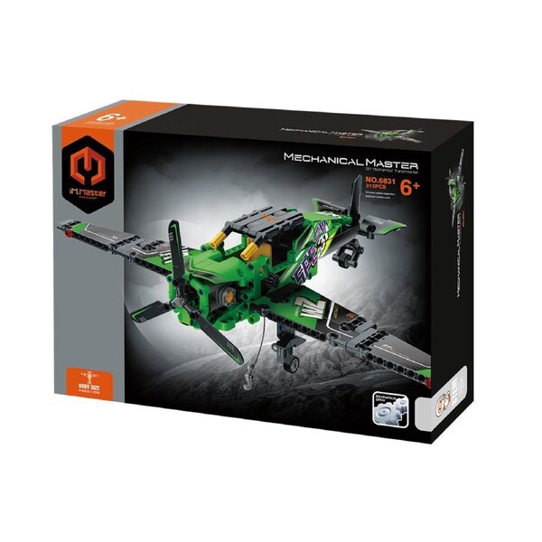 313pc iM.Master Single Wing Rescue Aircraft Building Blocks Kids Toy Set GRN 6y+