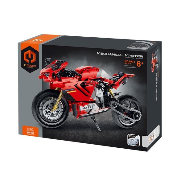 542pc iM.Master Mechanical Motorcycle Building Blocks Kids DIY Toy Kit Red 6y+