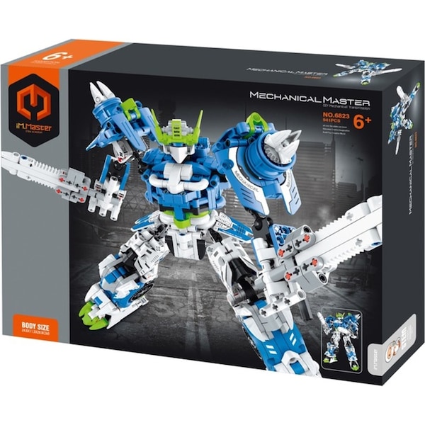 941pc iM.Master Mecha Model Building Blocks Kids DIY Assemble Toy Kit Blue 6y+