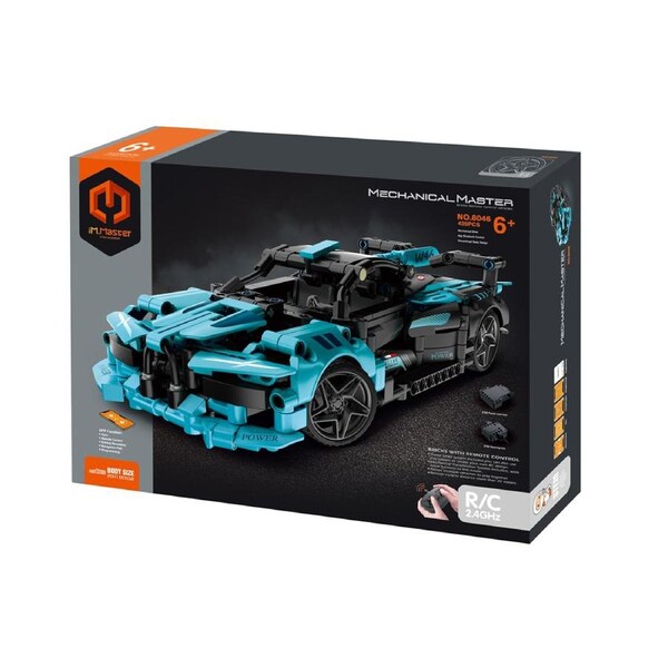439pc iM.Master RC/APP Controlled Super Car Blocks Kids DIY Toy Kit Blue 6y+