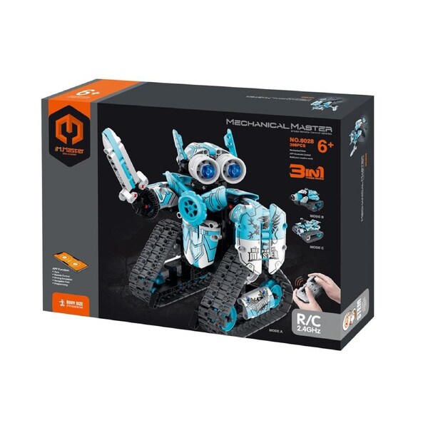 398pc iM.Master 3in1 RC/App Controlled Robot/Stunt Car Kids DIY Toy Kit Blue 6+