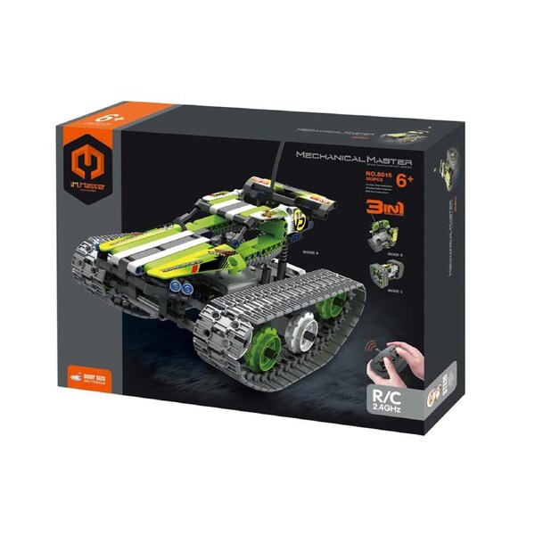353pc iM.Master 3in1 RC 2.4G Stunt Car Building Blocks Kids DIY Toy Green 6y+