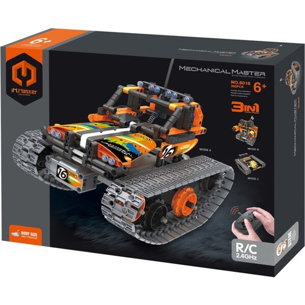 392pc iM.Master 3in1 RC 2.4G Stunt Car Building Blocks Kids DIY Toy Orange 6y+
