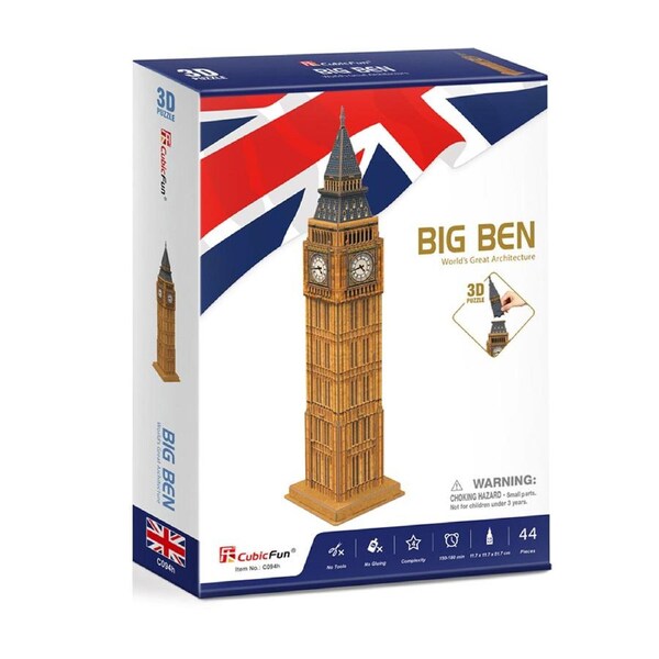 44pc CubicFun Big Ben 3D Puzzle Kids/Children DIY Interactive Fun Play Toy 3y+
