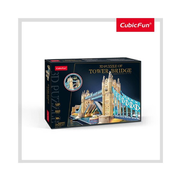 222pc CubicFun LED Tower Bridge 3D Puzzle Kids DIY Interactive Building ...