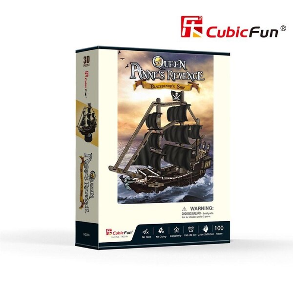 100pc CubicFun Queen Anne's Revenge 3D Puzzle Kids Interactive Building Toy 4y+
