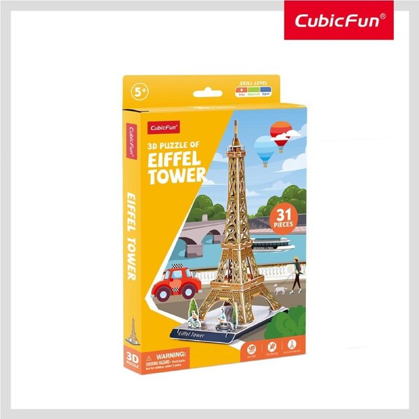 31pc CubicFun Eiffel Tower 3D Puzzle Kids/Children Interactive Building Toy 5y+