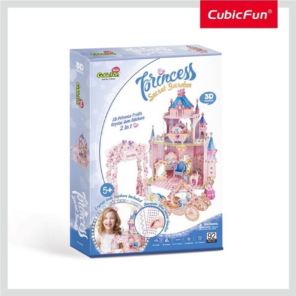 92pc CubicFun Princess Secret Garden 3D Puzzle Kids Interactive Building Toy 5+