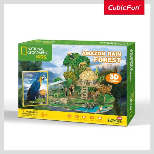 67pc CubicFun Amazon Rain Forest 3D Puzzle Kids Interactive Building Toy 5y+