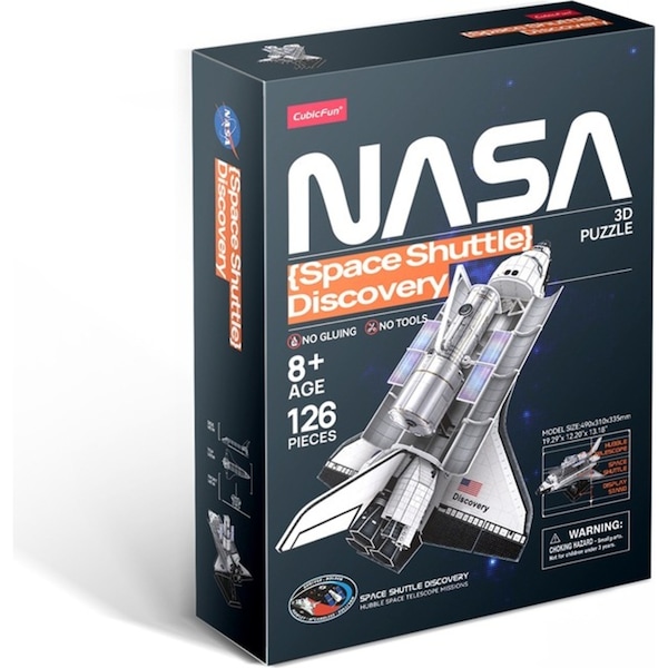126pc CubicFun Space Shuttle Discovery 3D Puzzle Interactive Building Toy 8y+
