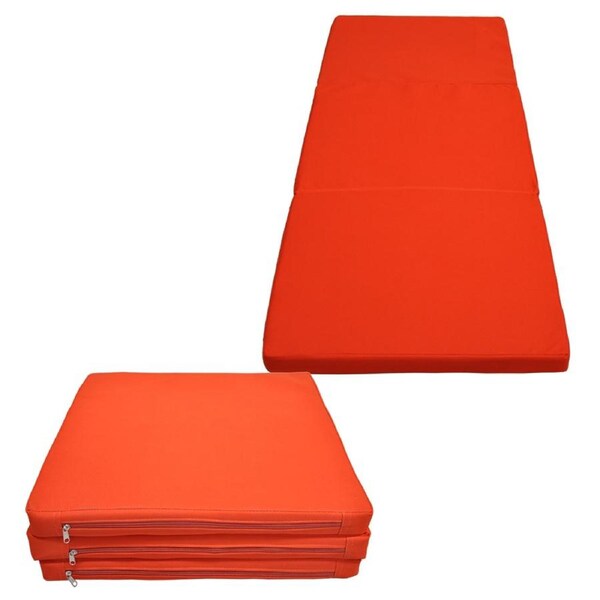 2 x Folding Yoga Orange Mat - Gymnastics Floor Exercise Gym Mat - 180cm*60cm*5cm