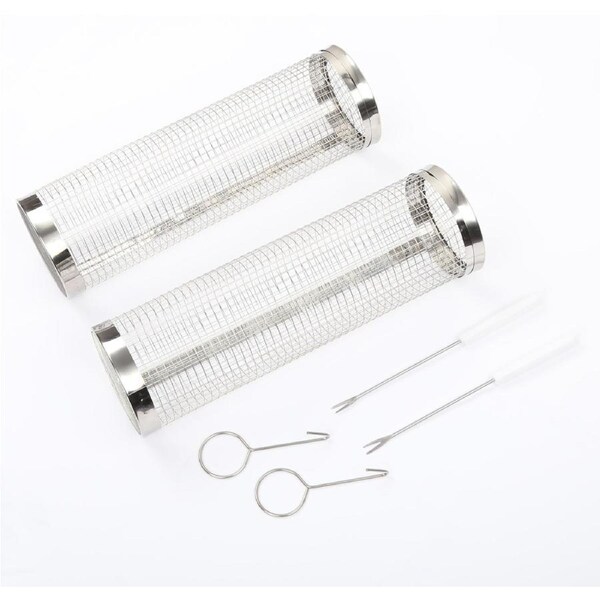 2pc BBQ Basket Round Campfire Grid Cookware