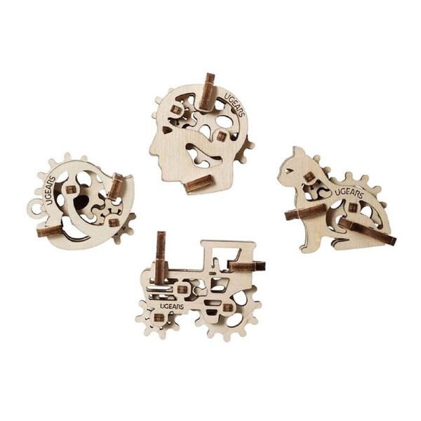 Ugears U-Fidget Tribics Miniature Wooden Mechanical Models Puzzles 5Y+