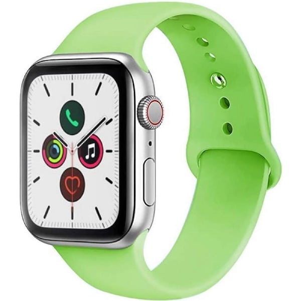 [WAT-NB-42GNG2] Compatible For Apple Watch Band 42/44/45/49MM Soft Silicone Sport Strap - Green