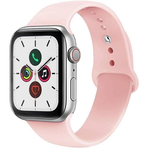 Compatible For Apple Watch Band 42/44/45/49MM Soft Silicone Sport Strap - Light Pink [WAT-NB-42PKG2]