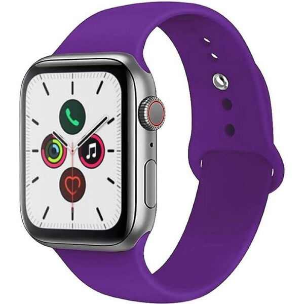 Compatible For Apple Watch Band 42/44/45/49MM Soft Silicone Sport Strap - Purple [WAT-NB-42PRG2]
