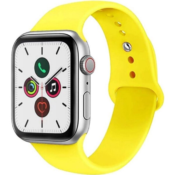 Compatible For Apple Watch Band 42/44/45/49MM Soft Silicone Sport Strap - Yellow [WAT-NB-42YLG2]