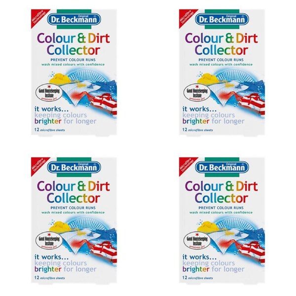 4x 12pc Dr Beckmann Colour & Dirt Collector Protection Clothes Laundry Sheet
