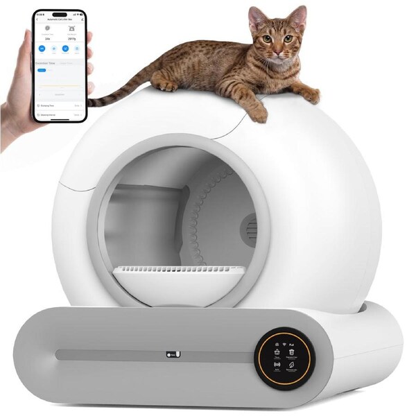 Advwin Automatic Smart Cat Litter Box Self Cleaning 65+9L Large Capacity Odor-Removal WiFi APP Control