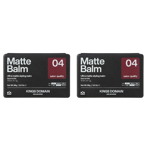2x Kings Domain Melbourne Matte Balm Hair Styling Salon Quality Medium Hold
