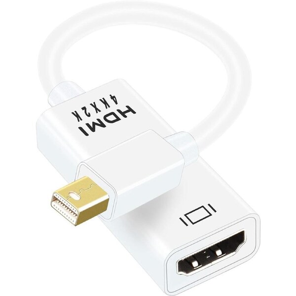 Mini Display Port DP To HDMI Adapter 4K/60Hz 1080p For PC/Monitors/Laptops/MacBook Pro/Air - White