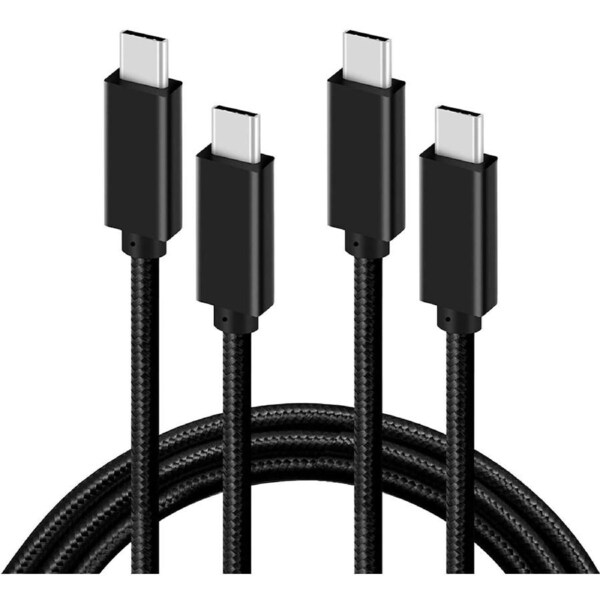 2PCS Usb-C To Usb-C Cable 100W Power Delivery Usb C 3.2 10Gbps 4K 60Hz Video Cord Compatible With Iphone 15 Pro Max, Macbook Pro, Ipad Pro, Chromebook, Galaxy S24, Pixel 8, Switch, 1M (Black)