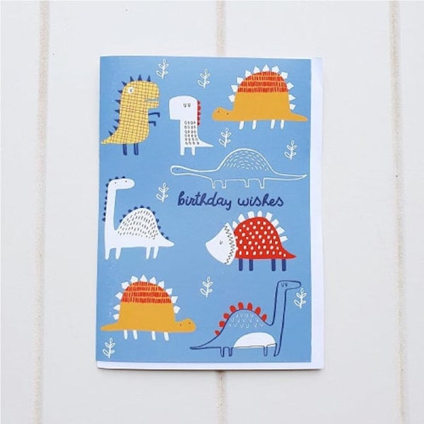 Birthday Wishes Dinosaur Greeting Card